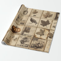 Rustic Autumn Ephemera Collage | Warm Earthy (2)