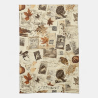 Rustic Autumn Ephemera Collage | Warm Earthy