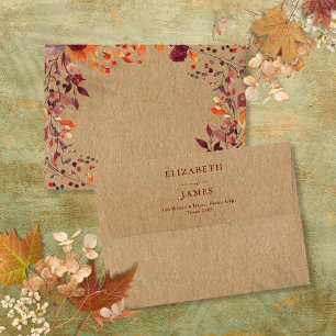 Rustic Autumn Fall Floral Return Address Envelope