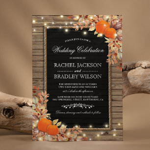 Rustic Autumn Fall Invites   Wood Barn Wedding