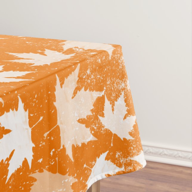Rustic Autumn Fall Leaves Pattern  Tablecloth (In Situ)