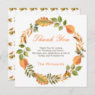 Rustic Autumn Fall Leaves Square Thanksgiving 