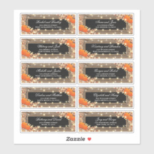 Rustic Autumn Fall Name and Address Wedding Label