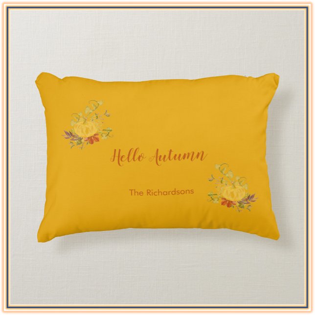 Rustic Autumn Fall Pumpkin Colour Decorative Cushion (Creator Uploaded)