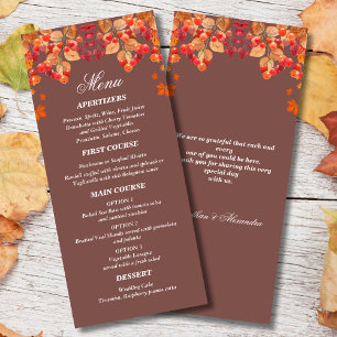 Rustic Autumn Fall Wedding Menu