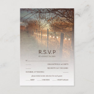 Rustic Autumn Farm Country Fall Wedding RSVP Card