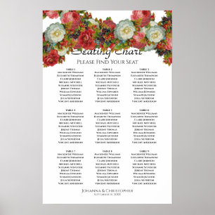 Rustic Autumn Floral 9 Table Wedding Seating Chart