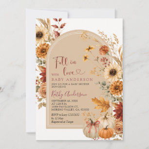 Rustic Autumn Floral Arch Baby Shower Invitation