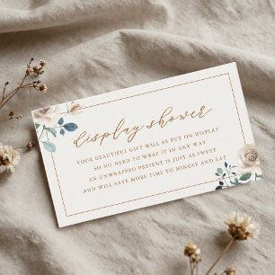 Rustic Autumn Floral Bridal Display Shower Enclosure Card