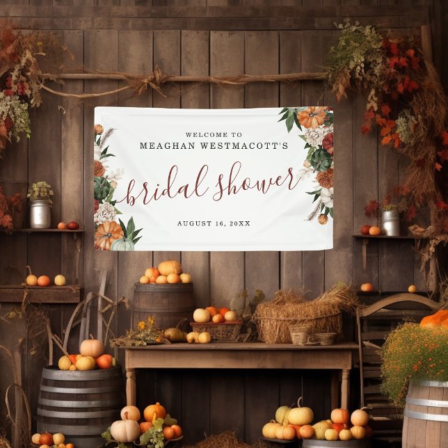 Rustic Autumn Floral | Bridal Shower Welcome Banner (Creator Uploaded)