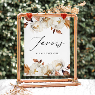 Rustic Autumn Floral Favours Wedding Favours Sign