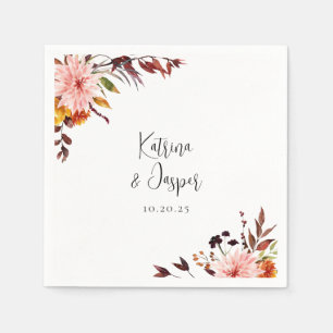 Rustic Autumn Floral Napkin