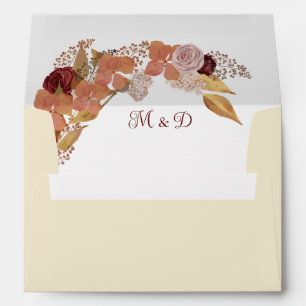 Rustic Autumn Floral Pumpkin Wedding Envelope
