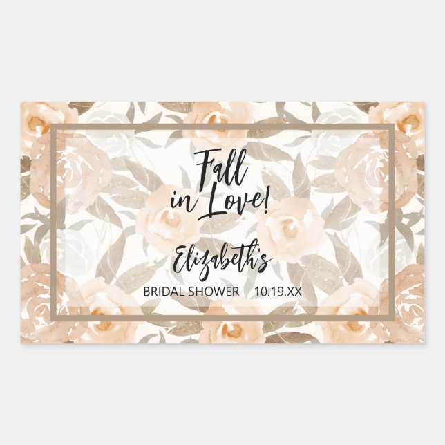Rustic Autumn Floral Rectangular Sticker (Front)
