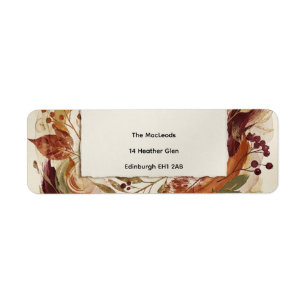 Rustic Autumn Floral Return Address Label