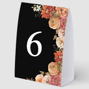 Rustic Autumn Floral Table Number