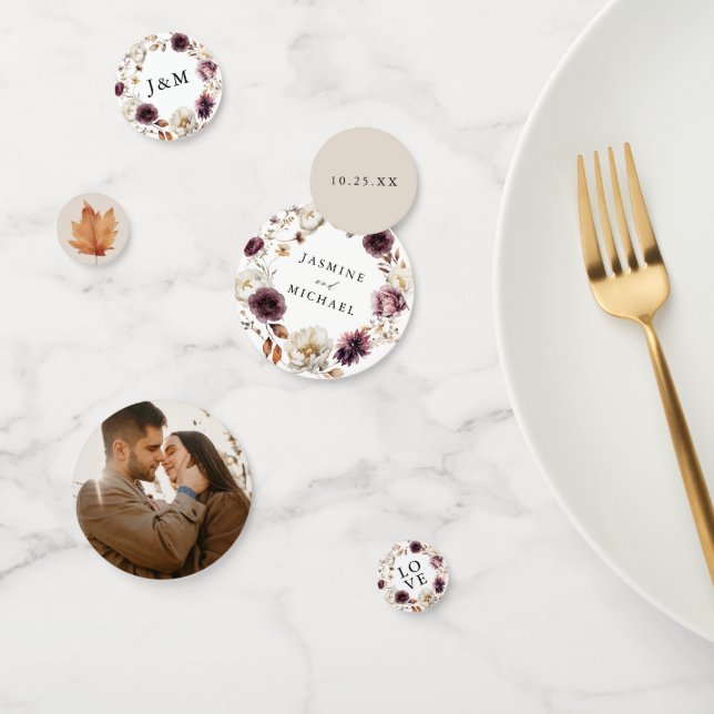 Rustic Autumn Floral Wedding Confetti (Group)