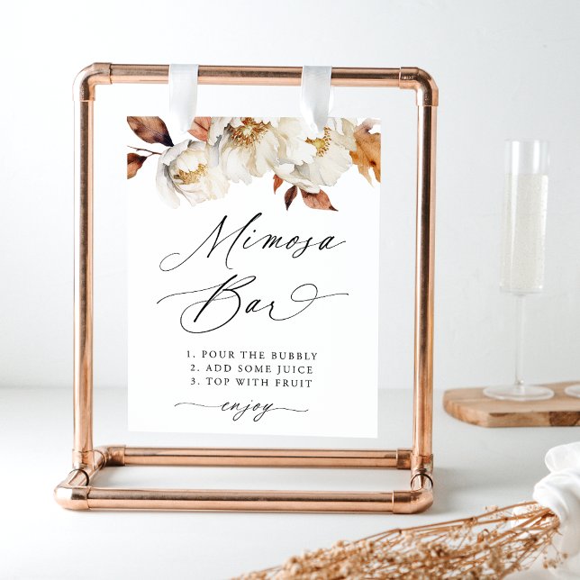 Rustic Autumn Floral Wedding Mimosa Bar Sign (Creator Uploaded)