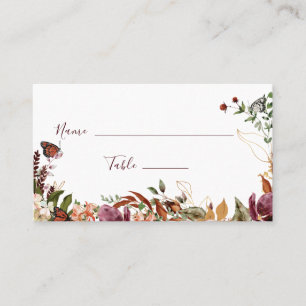 Rustic Autumn Floral Wedding  Place Card