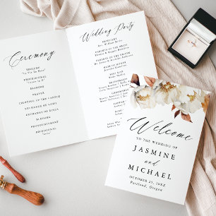 Rustic Autumn Floral Wedding Programme
