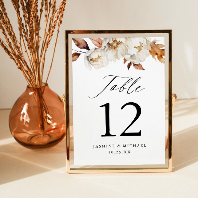 Rustic Autumn Floral Wedding Table Number (Creator Uploaded)