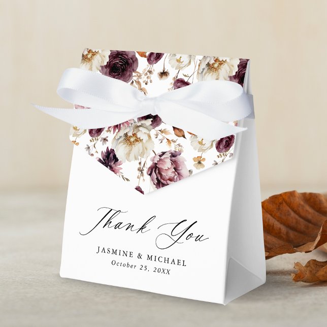 Rustic Autumn Floral Wedding Thank You Favour Box (Creator Uploaded)