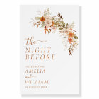 rustic autumn flowers rehearsal sign