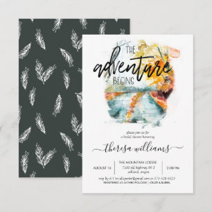 Rustic Autumn Forest Bridal Shower Invitation