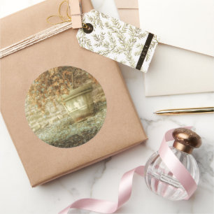 Rustic Autumn Garden Classic Round Sticker