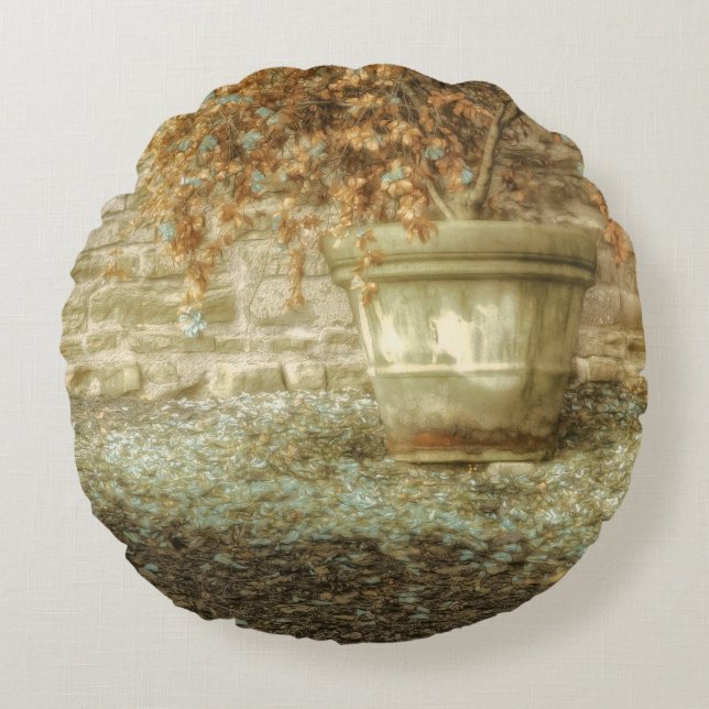 Rustic Autumn Garden Round Cushion (Front)