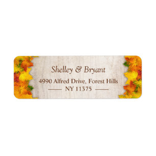 Rustic Autumn Gold Orange Maple Leaves