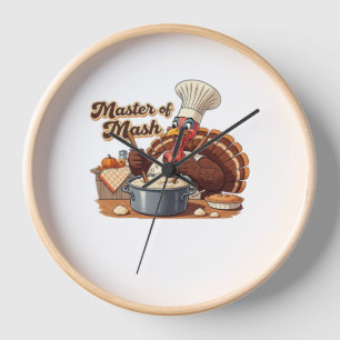Rustic Autumn Harvest Folk Classic T-Shirt Clock