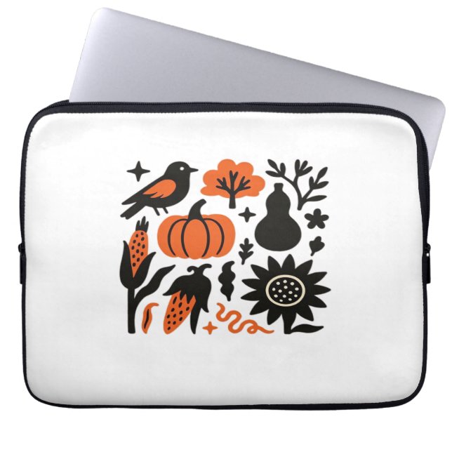 Rustic Autumn Harvest Folk Classic T-Shirt Laptop Sleeve (Front)