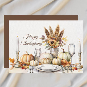 Rustic Autumn Harvest Happy Thanksgiving Holiday Card