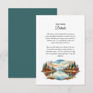 Rustic Autumn Lakeside Forest Wedding Enclosure Card