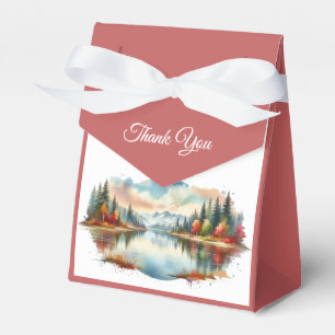 Rustic Autumn Lakeside Forest Wedding Favour Box
