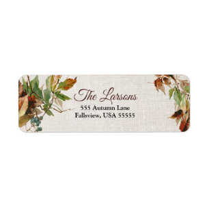 Rustic Autumn Leaves and Linen
