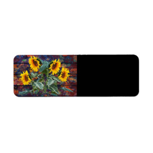 Rustic Autumn Leaves and Sunflowers