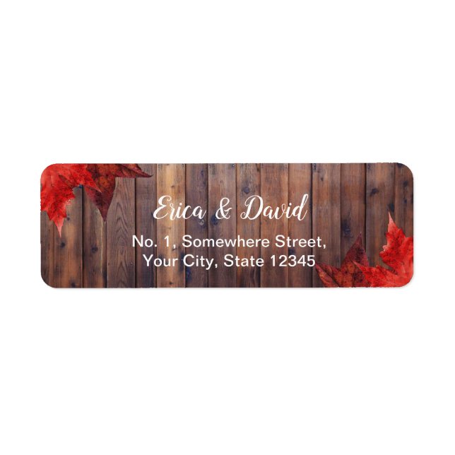 Rustic Autumn Leaves Fall Wedding (Front)