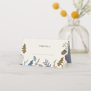 Rustic autumn leaves fall wedding place card