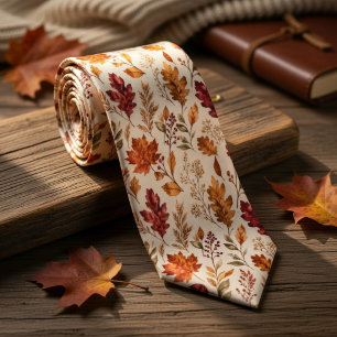 Rustic Autumn Leaves Harmony Tie