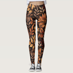 Rustic Autumn Leaves Leggings
