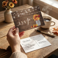 Rustic Autumn Leaves Mason Jar String Lights RSVP