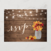 Rustic Autumn Leaves Mason Jar String Lights RSVP