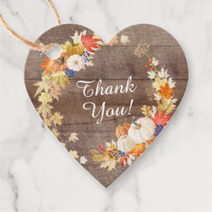 Rustic Autumn Leaves Pumpkin Bridal Shower Favour Tags