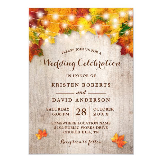 autumn wedding invitations