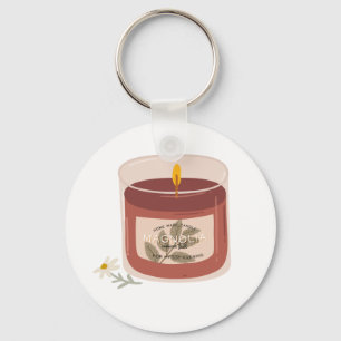 Rustic Autumn Magnolia Candle  Key Ring