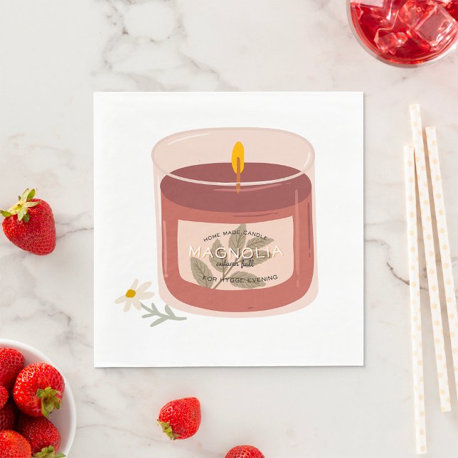 Rustic Autumn Magnolia Candle  Napkin (Creator Uploaded)