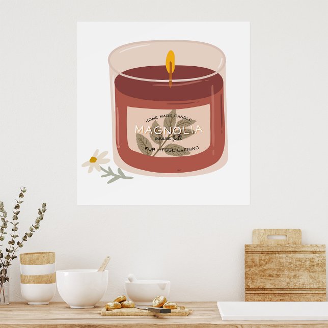Rustic Autumn Magnolia Candle  Poster (Creator Uploaded)