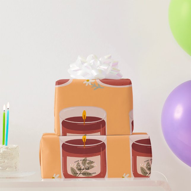 Rustic Autumn Magnolia Candle  Wrapping Paper (Creator Uploaded)